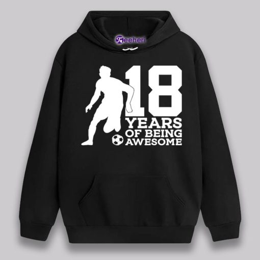 18 Years Of Being Awesome Football 18Th Birthday Shirt Gifts Idea