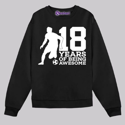 18 Years Of Being Awesome Football 18Th Birthday Shirt Gifts Idea