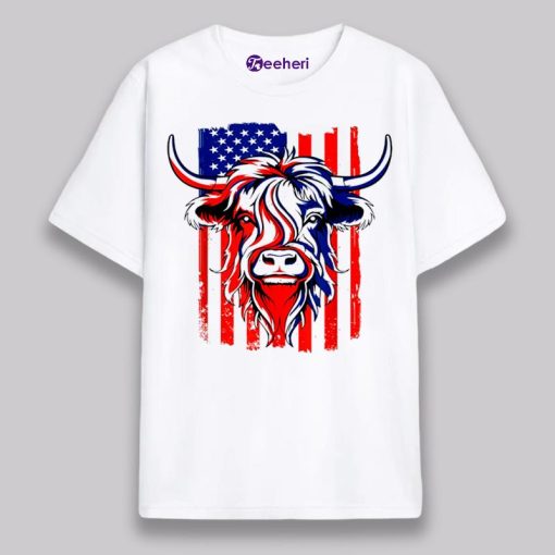 American Flag Cow Head Red Blue Shirt Tank Top