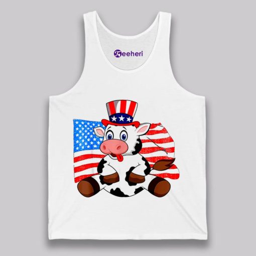 Baby Cow Funny 4Th Of July White Shirt For Kids