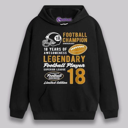 Football Champion Legendary 18Th Birthday Shirt Ideas