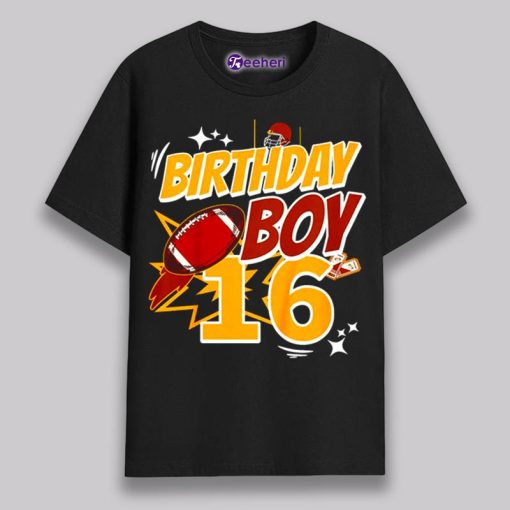 Football Theme 16Th Birthday Shirt Gift For Boy Idea