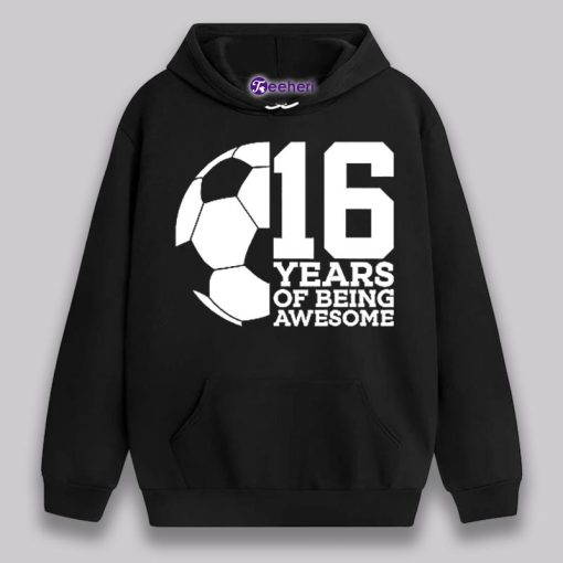 Football Years Of Being Awesome 16Th Birhday Shirt Ideas