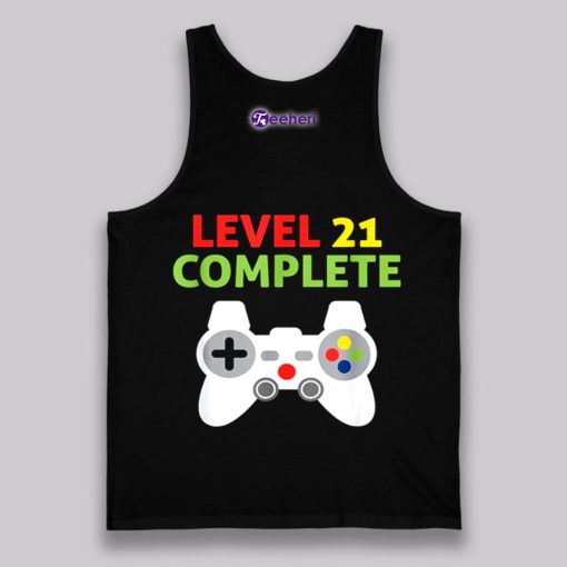 Funny Video Gamer Gift Level 21 Complete 21St Birthday Shirt Boy