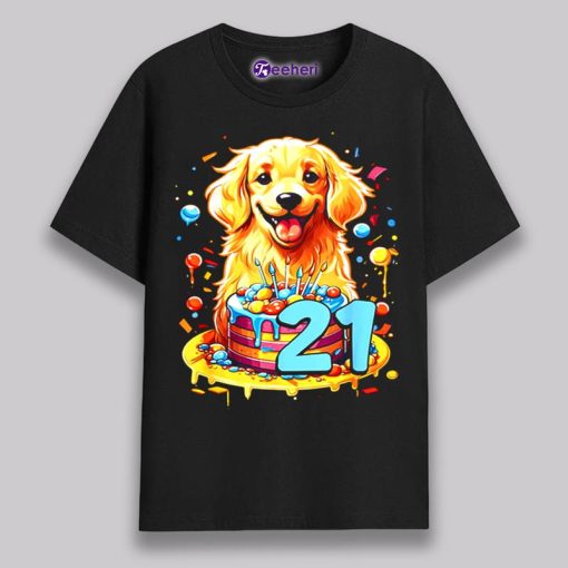 Gift For Dog Lovers Golden Retriever 21St Birthday Shirt