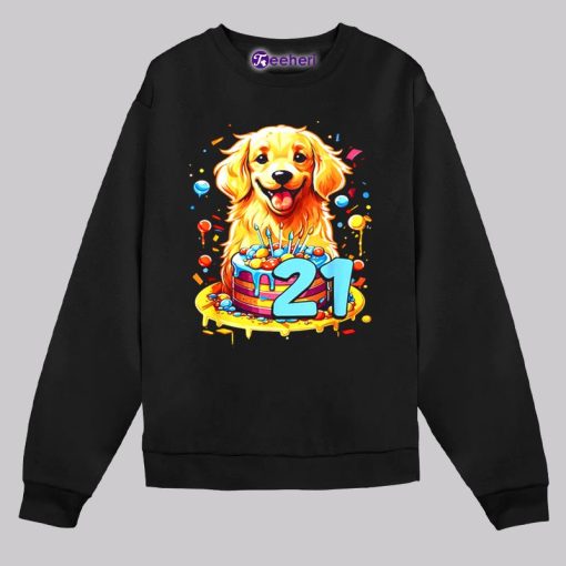 Gift For Dog Lovers Golden Retriever 21St Birthday Shirt