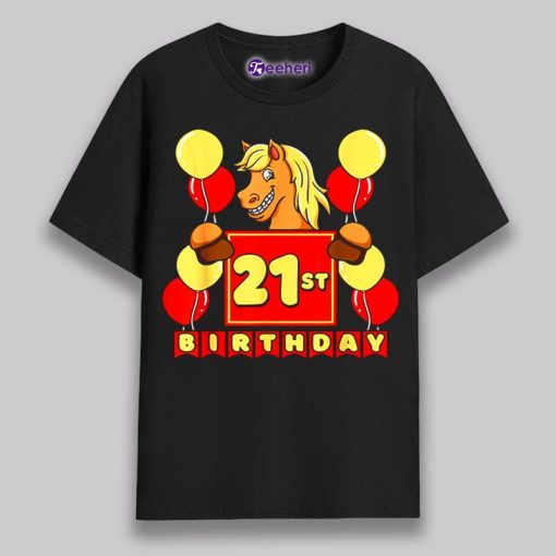 Gift Ideas For Horse Lover With 21St Birthday Shirt Graphic