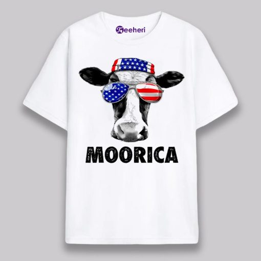 Happy 4Th Of July Cow Moorica Sunglasses America Flag Shirt Boys Girls