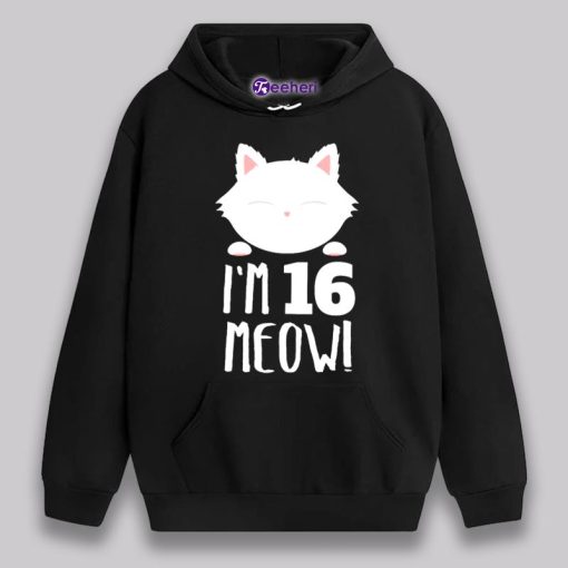 I Am 16 Year Old Meow Birthday Shirt Boy Girl