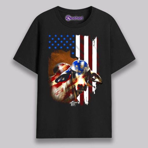 Independence Day American Flag 4Th Of July Cow Unisex Shirt Mens