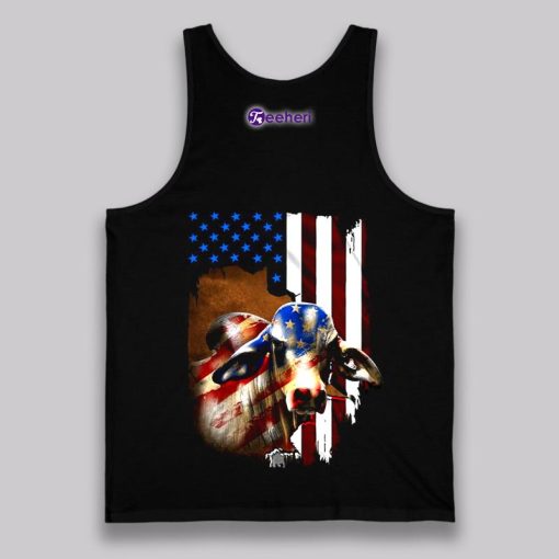 Independence Day American Flag 4Th Of July Cow Unisex Shirt Mens