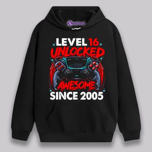 Level 16 Unlocked Awersome Since 2005 Birthday Shirt Vintage