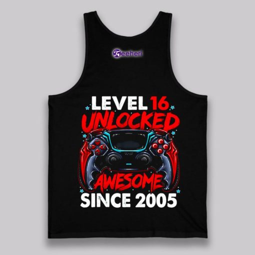 Level 16 Unlocked Awersome Since 2005 Birthday Shirt Vintage