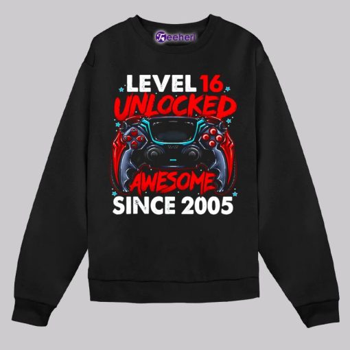 Level 16 Unlocked Awersome Since 2005 Birthday Shirt Vintage