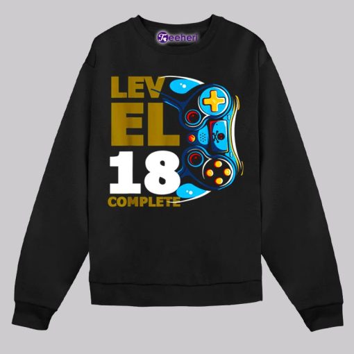 Level 18 Complete 18Th Birthday Shirt Gift For Boys Gamer