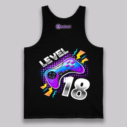 Level 18 Video Game Neon 18Th Birthday Shirt Boy