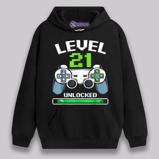 Level 21 Unlocked 21St Birthday Shirt Gift For Boy Love Game