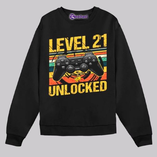 Level 21 Unlocked 21St Birthday Shirt Ideas Boy Girl