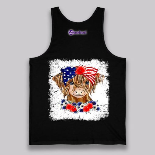 Patriotic Cow Girl 4Th Of July Black Shirt