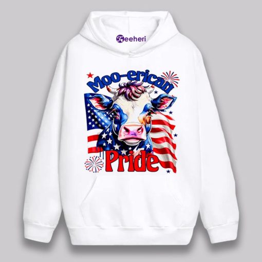 Patriotic Mooerican Pride Cow 4Th Of July White Shirt Mens Womens