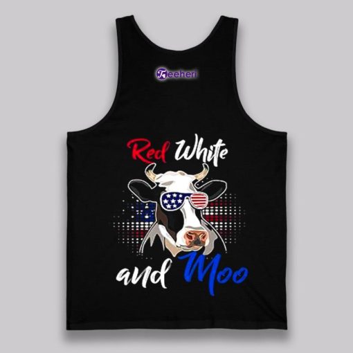 Red White And Moo Independence Day Cow Vintage Shirt Mens Womens