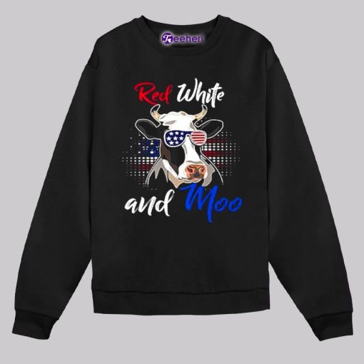 Red White And Moo Independence Day Cow Vintage Shirt Mens Womens