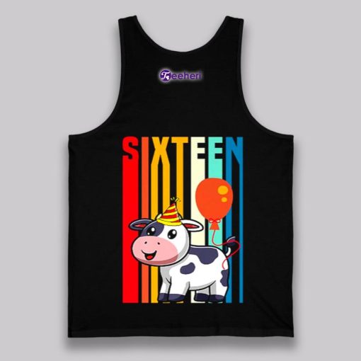 Vintage Cow Theme 16Th Birthday Party Shirt Idea