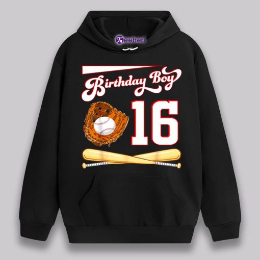 Happy 16Th Birthday Black Shirt For Baseball Player