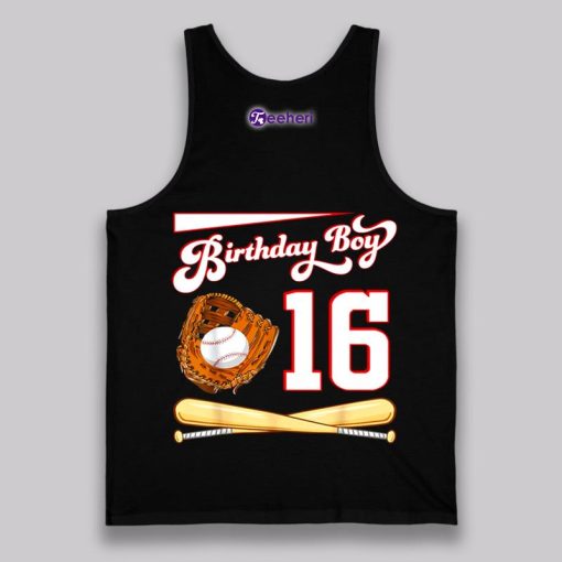 Happy 16Th Birthday Black Shirt For Baseball Player