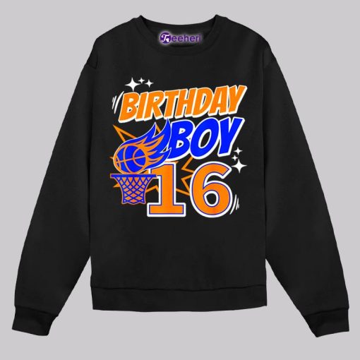 Happy 16Th Birthday Party Gift Shirt For Boy Love Basketball