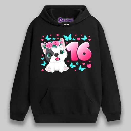 Happy 16Th Birthday Shirt Cute Dog Theme For Girl Boy