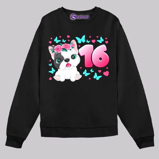 Happy 16Th Birthday Shirt Cute Dog Theme For Girl Boy