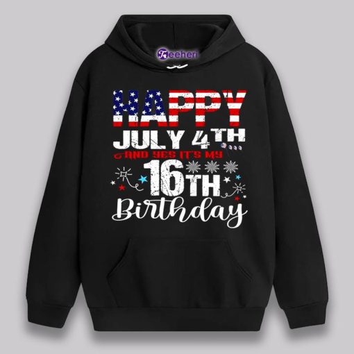 Happy 4Th Of July And Yes Its My 16Th Birthday Shirt Boys