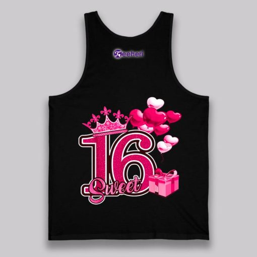 Sweet Sixteen Pink 16Th Birthday Balloons Shirt Vintage