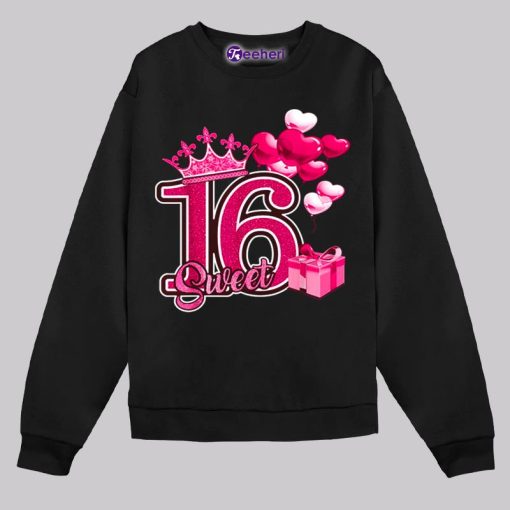 Sweet Sixteen Pink 16Th Birthday Balloons Shirt Vintage